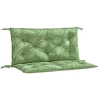 VidaXL Gartenbank-Auflagen 2 Stk. Blattmuster 100x50x7 cm Stoff