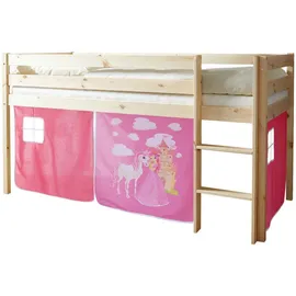 Livetastic Hochbett Malte 90 x 200 cm Kiefer massiv natur zauberfee