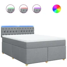 vidaXL Boxspringbett 140 x 200 cm Hellgrau