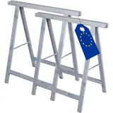 Modo24 Sägebock Holzbock, Klappbock, Arbeitsbock, Tapezierbock, Montagebock, Unterstellbock SDKM, 73x73x44 cm, 4 Farben und verschiedene Sets grau