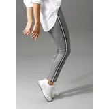 Aniston CASUAL Schlupfhose mit glitzernden Galonstreifen, Gr. 36 - N-Gr, schwarz-weiß-kariert-silberfarben, , 49424102-36 N-Gr