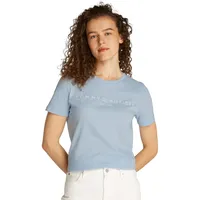 Tommy Hilfiger Corp Logo Regular Fit Kurzarm-T-Shirt Breezy Blue
