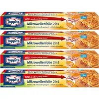 Toppits Mikrowellen- Frischhalte-Folie 2in1 Easy-Cut 15m x 32,5cm (4er