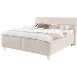 Stauraumbett ALINA "Marike", beige (beige gcp 11), B:219cm H:112cm L:218cm, Chenille GCP (100% Polyester), Betten, inklusive Lattenrost, wahlweise mit Matratze in verschiedenen Größen
