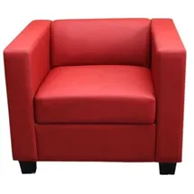 MCW Lounge-Sessel Lille Kunstleder 0 x 0 x 0 cm Rot mit Rollen