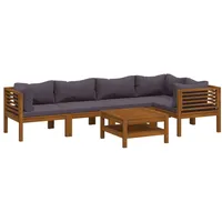 vidaXL Garten-Lounge-Set 6-tlg. grau Akazie