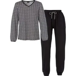 Trofe Decorative Pyjama Schwarz Baumwolle Medium Damen
