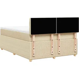 vidaXL Boxspringbett 140 x 200 cm Creme