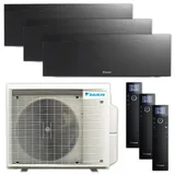 DAIKIN Multisplit Klimaanlage Set | Emura 3 | Mattschwarz | 3x 2,5 kW
