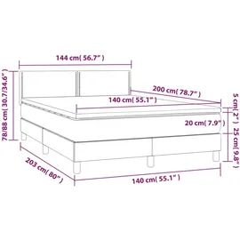 vidaXL Boxspringbett 140 x 200 cm Creme