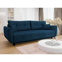 MIRJAN24 Schlafsofa Malaga, mit Bettkasten und Schlaffunktion, Ausziehmechnanismus DL, Bonellfeder, 235x100x87 cm blau