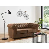 vente-unique Sofa 2-Sitzer - Microfaser - Vintage-Look - CHESTERFIELD