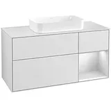 Villeroy & Boch Finion Waschtischunterschrank F711MTMT 120x60,3x50,1cm, Regal rechts White matt lacquer, White matt lacquer