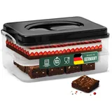 Novaliv Kuchen Transportbox 40 x 30 cm 4-tlg. grau
