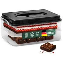 Novaliv Kuchen Transportbox 40 x 30 cm 4-tlg. grau