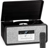 Bella Ann Stereoanlage Plattenspieler Radio DAB UKW USB Bluetooth Schwarz