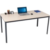 furni24 Schreibtisch D-Profil Nova 200x80x75cm, Sandfarbe, Einfache Montage, Arbeitstisch, Bürotisch, Küchentisch,Esstisch, Druckertisch Büro-Möbel Computertisch Gaming-Tisch Mehrzwecktisch