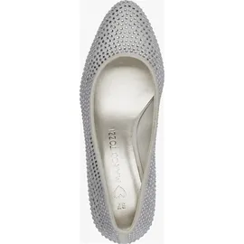 Marco Tozzi Damen Pumps weiches Feel Me Fußbett weiches Innenfutter Glitzernd, metallic (Silver), 39 EU
