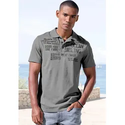 Poloshirt »mit Print«, Regular-Fit, aus Slub-Qualität, mit Print, Gr. XL (56/58), salbei, , 39741920-XL