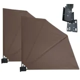 Quick Star 2 Stück Sichtschutz Fächer 140x140cm Easy Mount Taupe Balkon Trennwand Windschutz Sonnenschutz