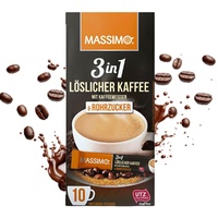 MASSIMO 3in1 Löslicher Instant Kaffee Stick mit Rohrzucker 16 Schachtel á 125g