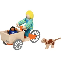 GoKi Lastenfahrrad mit 2 Biegepuppen und Hund (4-tlg.)