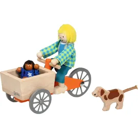 GoKi Lastenfahrrad mit 2 Biegepuppen und Hund (4-tlg.)