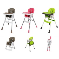 Clamaro Hochstuhl (Clamaro Kinder Baby Hochstuhl mit Sicherheitsgurt und 2in1 Tablett, Kinderhochstuhl klappbar, gepolstert, mit abwischbaren Sitzpostern und mit rutschfesten Standfüßen, Babyhochstuhl) rosa