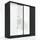 A&J MöbelLand Schiebetürenschrank DUO 200 x 215 x 59,5 cm Weiß/Schwarz