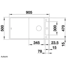 Blanco Axia III 5 S-F anthrazit + Excenterbetätigung + InFino + Glasschneidbrett