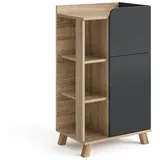 Vicco Unterschrank Karen Sonoma Anthrazit 50 x 90 cm Tür Schublade