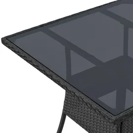 Juskys Polyrattan Gartentisch Yoro - Schwarz
