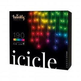 Twinkly Icicle - 190 App-Controlled RGB LEDs. Clear Wire.