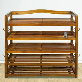 CASARIA Schuhregal 95 x 82 x 26 cm 5 Ebenen braun