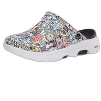 Skechers Damen Foamies Go Walk 5-Dog Lover Holzschuh, Schwarz/Multi, 36 EU - 36 EU