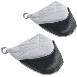 Metaltex 1 Paar Ofenhandschuhe, Anti-Rutsch Backofenhandschuhe Baumwolle 14 cm, Grau