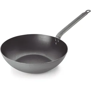 LACOR - 63233 - Wok Ferrum, Wok aus 100% natürlichem Eisen mit dreilagiger Antihaftbeschichtung, PFOA-frei, ergonomischer Griff, geeignet für alle Arten von Küchen, Ø32 cm, Dicke 2 mm