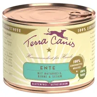 Terra Canis Classic 200g Dose Hundenassfutter 12 x 200 Gramm Ente mit Naturreis, roter Bete, Birne & Sesam