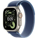 Apple Watch Ultra 3 GPS + Cellular 49mm Natural Titanium Case with Blue/Bright Blue Trail Loop - M/L, (EU) (MEWU4QR/A)