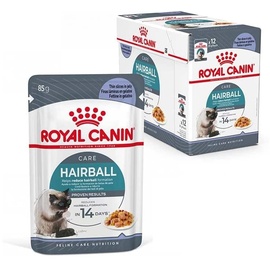 Royal Canin Hairball Care in Gelee) Katzen-Nassfutter 85 g) 2 Kartons (24 x 85 g)