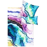 ESTELLA Bettwäsche Colour River Multicolor - Mako Satin - 100% Baumwolle (1 x 80x80 + 1 x 155x220 cm)