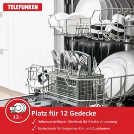 Telefunken G-ET-6014-C-I Einbau-Geschirrspüler (teilintegrierbar, 598 mm breit, Edelstahl)