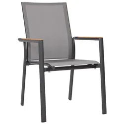 Stapelsessel Nashville eisengrau - Armlehne Teak