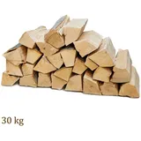 Flameup Kaminholz Brennholz Kaminholz Holz 30kg Ofen Kamin Kaminofen Grill Buche 25 cm, 30 kg beige