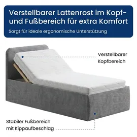 home collective Polsterbett 100 x 200 cm H2 Grau