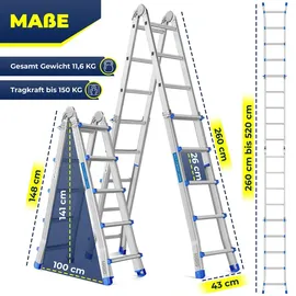 Masko Vielzweckleiter 6in1 20 Sprossen