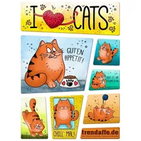 Trendaffe I love cats - Ich Liebe Katzen Kühlschrankmagnete