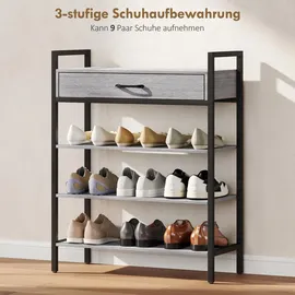 Homcom Schuhregal 70 x 88 x 30 cm mit Schublade grau