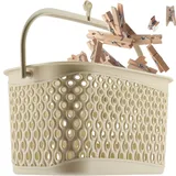 Kadax Wäscheklammerkorb, Klammer Korb für Wäscheleine, Klammerkorb zum Aufhängen, Klammerbeutel für Wäscheklammern, Körbchen mit Haken (Beige)