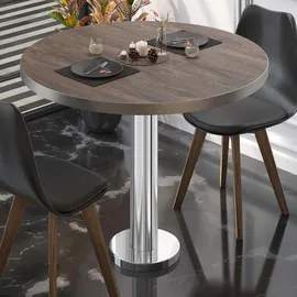 GGM Möbel Bistrotisch Ø 70 x 75 cm Grau/Rot/Weiß